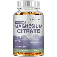 Buporai Magnésium Citrate 1000mg (120 capsules) Complément alimentaire, Os, Digestion, Cerveau, Nerfs, Santé des os