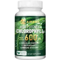Airboy Inc. Chlorophylle 600 mg (120 gélules) Complément alimentaire, antioxydant, anti-âge, système immunitaire, détoxification, énergie, peau, cheveux, ongles