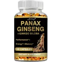 Airboy Inc. Panax Ginseng Extract 1000mg (120 capsules) Complément alimentaire, énergie, endurance, cerveau, mémoire, focus, concentration, système immunitaire