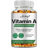 Buporai Vitamine A 3000mcg (120 capsules) Complément alimentaire, yeux, santé oculaire, vision, système immunitaire