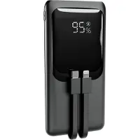 Gembird PB10-PD20-LCD-01 Schnelllade-Powerbank mit integrierten Kabeln 20 W 10000 mAh schwarz (10000 mAh, 20 W), Chargeur de secours, Noir