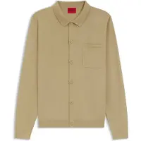 HUGO Veste en maille Regular avec finitions côtelées