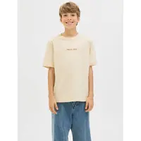 Jack & Jones Junior T-Shirt 'JORNORREBRO' marron / blanc cassé