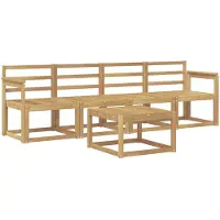 vidaXL Ensemble de salon de jardin 5 pièces, blanc, en bois d'acacia massif