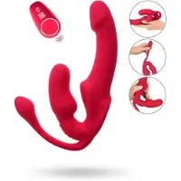 You2Toys Strapless - vibromasseur harnais sans sangle à 3 branches (rose)