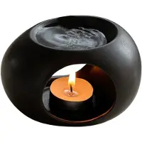 Melitt Diffuseur D'Huiles Essentielles en Céramique, Simple Bougeoir Noir, Brûleur D'Aromathérapie pour la Maison