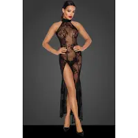 Noir Handmade - robe longue transparente à motifs floraux - - L