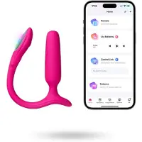 Lovense Lush Anal - Plug anal vibrant contrôlable par application, avec LED - rose