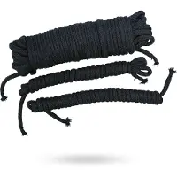 Bad Kitty - kit de cordes de bondage (20 m + 2 x 3 m, noir)
