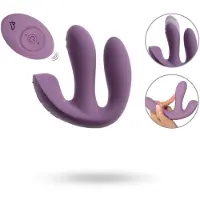 Vuxen Mireva - vibromasseur triple stimulation télécommande silicone violet
