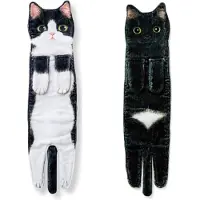 Tlily Serviettes de toilette amusantes en forme de chat pour salle de bain et cuisine, A+C