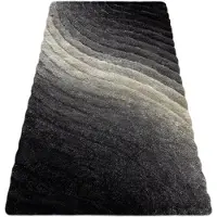 Rugsx Tapis moderne FLIM 006-B1 shaggy, Vagues - Structural gris 80x150 cm