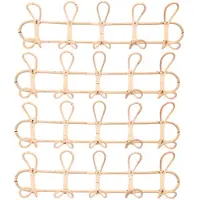 Tlily Lot de 4 crochets muraux en rotin pour suspendre vêtements, chapeaux, tissus, décoration d'intérieur