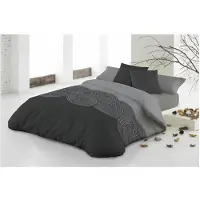Hosteline Housse de couette ONENAL Gris Matelas simple 2 pièces