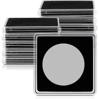 Jojomino 20 Pcs Argent Dollar Coin Holder, 2 X 2 Half Dollar Coin Holder Coin Capsule Coin Snap Plastic Coin Holder, 37.5Mm