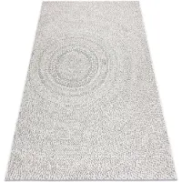 Rugsx Tapis SIZAL FLAT 48832367 Cercles, points crème / gris 120x170 cm