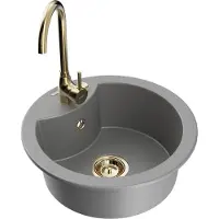 Mexen Evier en granit Diego avec mitigeur Telma, gris (6512-71-670200-50)