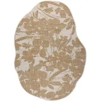 Rugsx Tapis en sisal ORGANIC 2735 Fleurs écru / naturel – forme irrégulière moderne 240x330 cm
