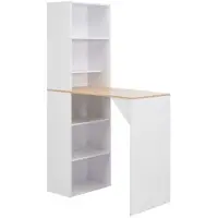 Helloshop26 Table haute mange debout bar bistrot avec armoire blanc 200 cm 0902041