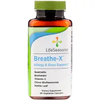 LifeSeasons , Breathe-X, Soutien Allergie et Sinus, 90 gélules végé