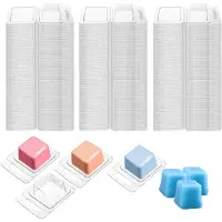 Typecat Lot de 150 récipients en plastique pour fondants de cire, 36 g, couvercle transparent à rabat, vides, carrés