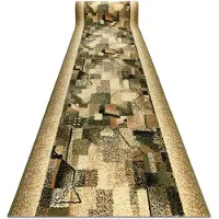 Rugsx TAPIS DE COULOIR BCF IMPRESJA olive 100 cm 100x640 cm