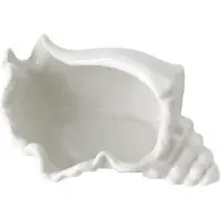 Exogio Bougeoir Chauffe-Plat en Coquille de Conque, Plat à Coquillage, Plateau Coquillage Blanc CéRamique sur le ThèMe la Plage L'OcéAn