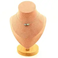 Bijoux Pierres et Minéraux. Collier 2 perles Oeil de faucon d'Afrique du Sud. Chaine en acier Collier femmes, hommes. Taille personnalisab