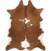 Rugsx Tapis Imitation Peau de vache, Vache G5070-2, marron cuir 155x195 cm