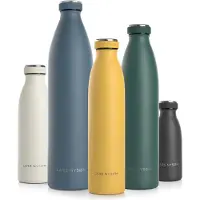 Lars Larsen Bouteille isotherme en acier inoxydable LARS NYSM (340 ml, 480 ml, 750 ml, 1000 ml, 1500 ml) | Bouteille isotherme sans BPA pour boissons chaudes