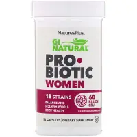 NaturesPlus NaturesPlus, GI Natural Probiotique Femme, 60 Milliards d'UFC, 30 Gélules