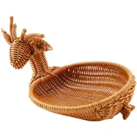 Semoic Corbeille à fruits en rotin tressé, panier à pain imitation cerf