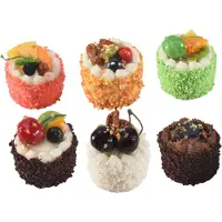 Semoic Lot de 6 gâteaux artificiels, cupcakes réalistes, pain, dessert, faux présentoir, accessoire de photographie, décoration de la maison