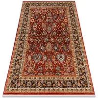 Rugsx Tapis KESHAN franges, Ornement, cadre oriental 7573/53577 bordeaux / bleu foncé 200x290 cm