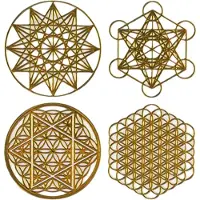 Exogio Lot de 40 autocollants d'énergie Fleur de Vie, 3,5 cm, dorés, transparents, étanches, 7 chakras, cuivre