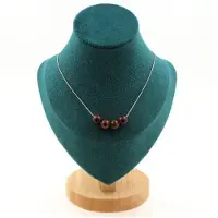 Bijoux Pierres et Minéraux. Collier 4 perles Obsidienne mahogany 8 mm. Chaine en acier inoxydable Collier femmes, hommes. Taille personnal