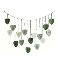 Semoic Décoration murale en macramé à feuilles tissées, faite à la main