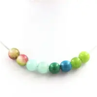 Bijoux Pierres et Minéraux. Collier perles Péridot + Chrysocolle + Angélite + Tourmaline melon Chaine en acier inoxydable.
