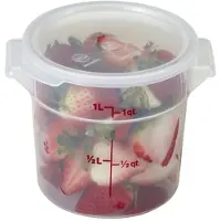 Cambro Contenant alimentaire rond en polypropyl ne RFS1PP - Camwear 1 pinte translucide
