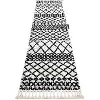 Rugsx Le tapis, le tapis de couloir BERBERE SAFI blanc - pour la cuisine, l'antichambre, le couloir 80x250 cm