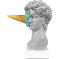 Semoic Statue de David écrasant la crème glacée, buste européen moderne et simple, décoration pour chambre à coucher, salon, porche, bureau