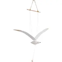 Torribaly Mouettes volantes suspendues, aile mobile en bois, décoration de plafond, pendentif, décoration murale nautique unique pour la maison