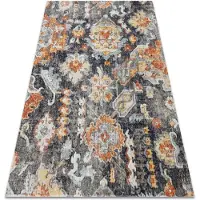 Rugsx Tapis moderne MUNDO E0671 oriental vintage extérieur noir / jaune 160x220 cm