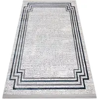 Rugsx Tapis TULS structural, franges 51242 cadre ivoire / bleu 280x370 cm