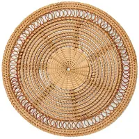 Melitt Accueil Tissé Mur Panier Naturel Boho Décor à la Maison Décoratif Rotin Décor Tissé Mur Décor Tissé Tenture Murale 11.8 pouces