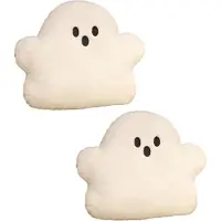 Exogio Peluche mignonne nuage blanc fantôme poupée Halloween coussin enfants cadeau maison chambre chaise décoration M 2 pièces