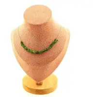 Bijoux Pierres et Minéraux. Collier 15 perles Diopside du Brésil. Chaine en acier inoxydable Collier femmes, hommes. Taille personnalisabl