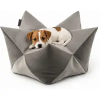 Lionto Coussin étoile, coussin stylé en imitation daim avec housse amovible, antidérapant & respirant, 60x35cm, gris clair/gris foncé