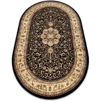 Rugsx Tapis ROYAL ADR ovale modèle 521 noir 200x290 cm
