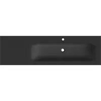 Mexen Vela lavabo à encastrer à droite 161 x 46,5 cm, noir mat - 25231671P